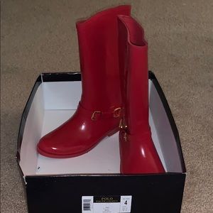 Red rain boots - youth